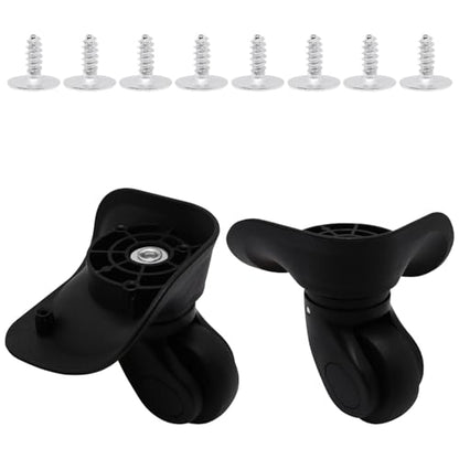 Luggage Wheels Replacement Kit, Suitcase Wheels Replacement with Screws, 360° Rotation Spinner Wheel, Mute Stable Swivel Wheel for Luggage Suitcase Trolley (Black, 2PCS) - style: D-2pcs