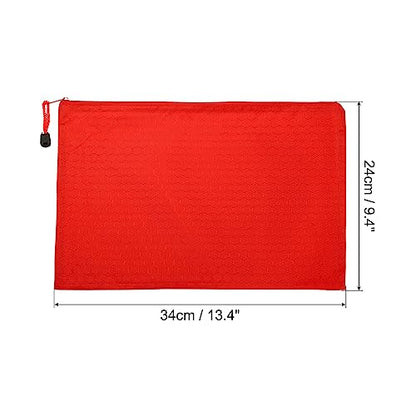 PATIKIL Waterproof Zipper File Bags, 3 Pack A4 Document Holders Pencil Pouch for Office, Red - color: Red, size: A4