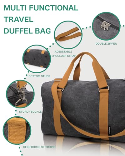 Japan Design Canvas Travel Duffel Bag - Carry-On, CanBoss (khaki) - color: khaki