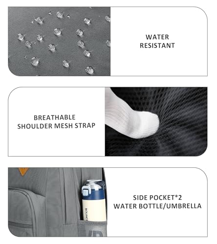 abshoo Classical Basic Womens Travel Backpack For College Men Water Resistant Bookbag (Grey) - color: Grey, size: Medium