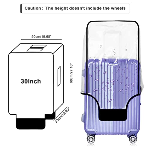 30 Inch PVC Clear Suitcase Cover (Black Trim) - color: Black Trim-0.4mm, size: XL Suitcase Cover.