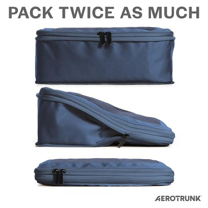 Aerotrunk 여행용 압축 패킹 큐브, 6팩, 다크 블루 - color: 다크 블루, size: 6개