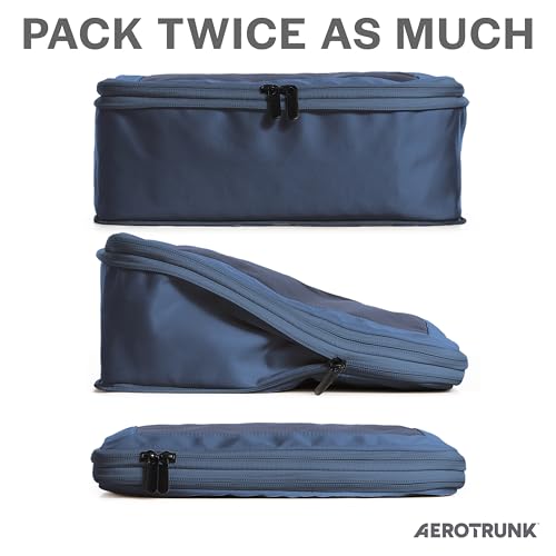 Aerotrunk 여행용 압축 패킹 큐브, 4팩, 다크 블루 - color: 다크 블루, size: 4팩
