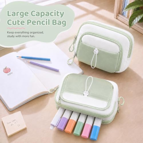 DIGOBAY Backpack for Girls, 5PCS School Bookbag with Lunch Box Pencil Case - color: Green