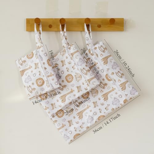 Happy Flute 3 Set Wet Bag Storage Bag Zipper Waterproof Washable - color: EF545