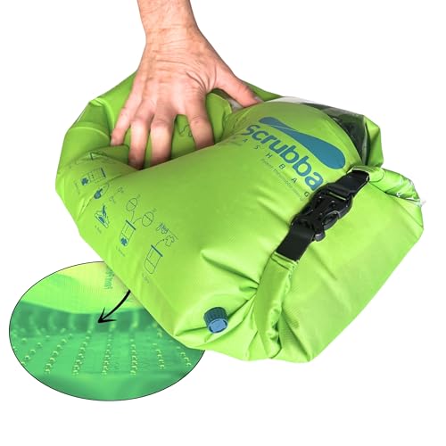 Scrubba Wash Bag Patented Washboard-in-a-Bag™ 5 oz Travel Clothes Washer