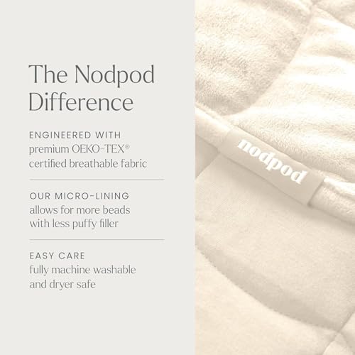 nodpod Body 6.5lb Patented Compact Weighted Blanket - color: Bone