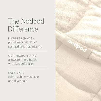 nodpod Body 6.5lb Patented Compact Weighted Blanket - color: Bone