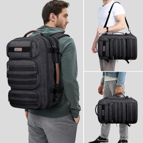 WITZMAN Travel Backpack for Men Flight Approved Fits 16" Laptop - color: Black
