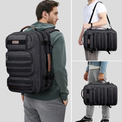 WITZMAN Travel Backpack for Men Flight Approved Fits 16" Laptop - color: Black