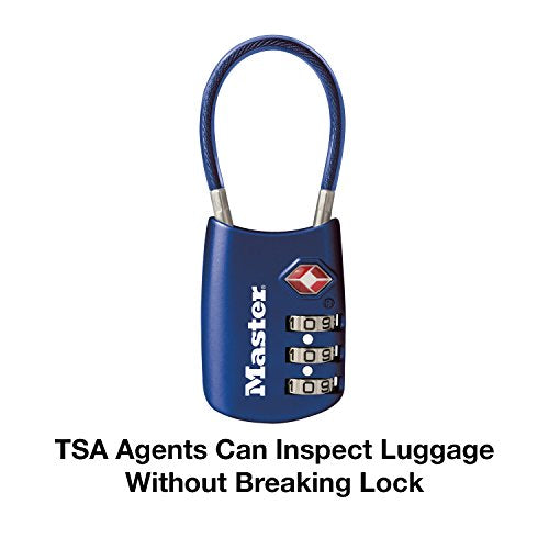 Master Lock TSA Approved Combination Luggage Lock, Blue 2-Pack 4688BLUEC2 - color: Blue, size: 2 Pack