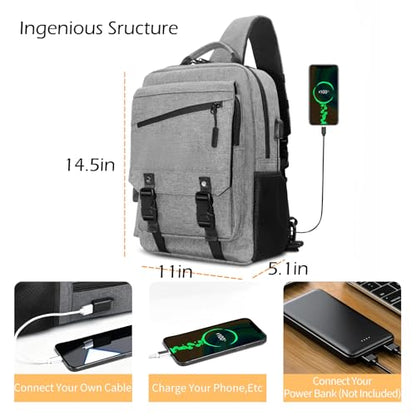 Leaper Crossbody Messenger Bag for Men: 13L Multi-pocket Satchel Sling Bags - color: Grey
