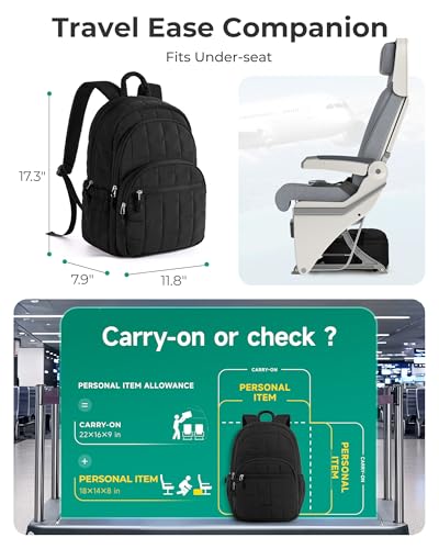 BAGSMART Travel Backpack for Women, 15.6" College Laptop Backpack, Sky Blue - color: Sky Blue, size: Standard 15.6 Inch