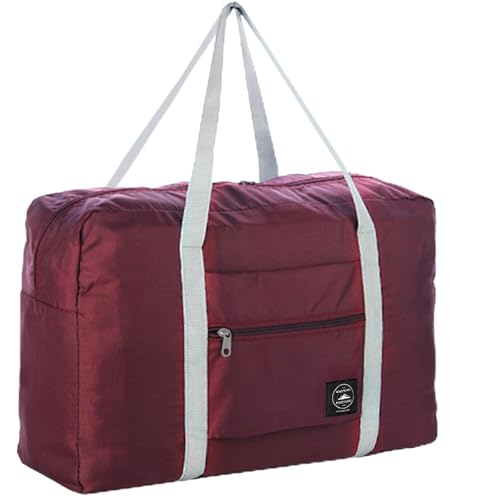 Foldable Travel Duffel Bag Tote Spirit Airlines Personal item Bag(Red) - color: Red