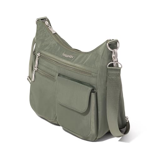 Baggallini Modern Everywhere Crossbody Bag for Women 11x9x4.5 Rfid Hobo Bag - color: Thyme