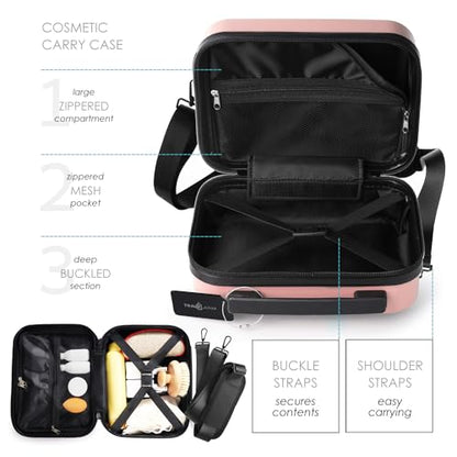 TRAVELARIM 20 Inch Carry On Luggage 22x14x9 Airline Approved Suitcase | Expandable, Laptop Compartment, Durable Hard-shell, Scratch-Resistant, 360° Spinner Wheels, TSA Lock, Cosmetic Case, Pink - color: Pink, size: Carry-on 20 Inch
