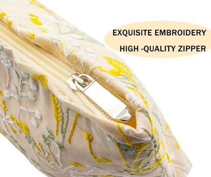 getgto 2 Pcs Makeup Bags, Large Cosmetic Bag Travel Toiletry Bag - color: Yellow