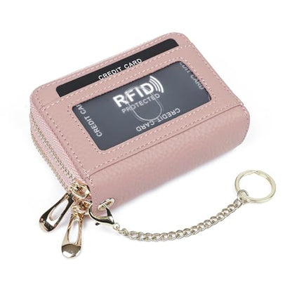 imeetu RFID Credit Card Holder, Small Card Wallet Women, Leather Card Case - color: Max - Pink, size: Max