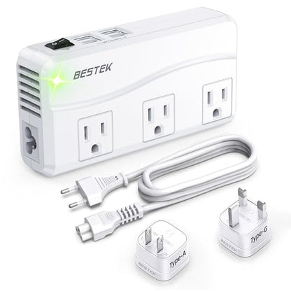 BESTEK Universal Travel Adapter 220V to 110V Converter - color: white