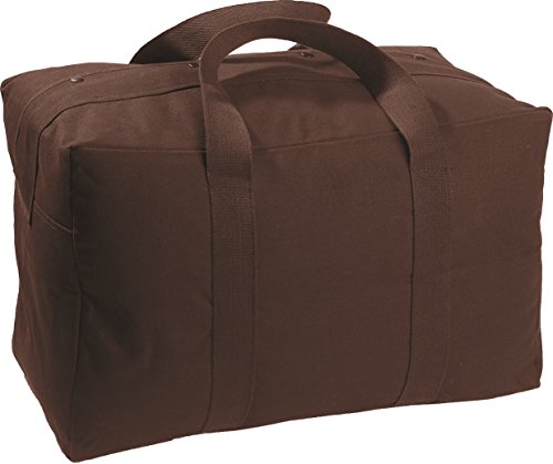 Tactical Parachute Cargo Bag LARGE Cotton Canvas Carry Bag, 24" x 15" x 13" - Earth Brown - color: Earth Brown, size: Large (24" x 15" x 13")
