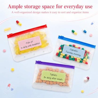 Waterproof Pill Pouch Organizer Pale Pink Travel Medicine Case