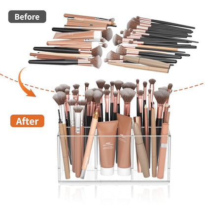HIIMIEI Clear Makeup Brush Holder Organizer - color: Clear