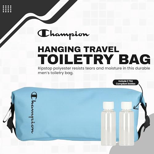 Champion Hanging Dopp Kit, Travel-Sized Polyester Bag, Water-Resistant Blue - style: Cendre Blue