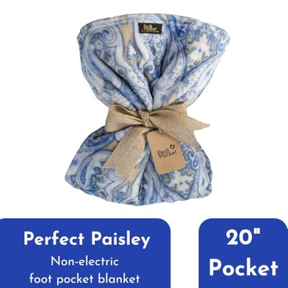PediPocket Original Patented 50"x70" Perfect Paisley Plush Fleece Blanket - color: Perfect Paisley