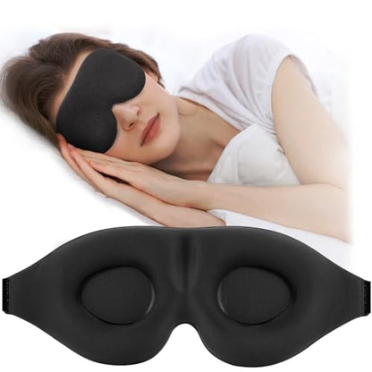 ZGGCD Sleep Mask for Side Sleeper, Light Blocking Eye Mask for Women Men - color: Black
