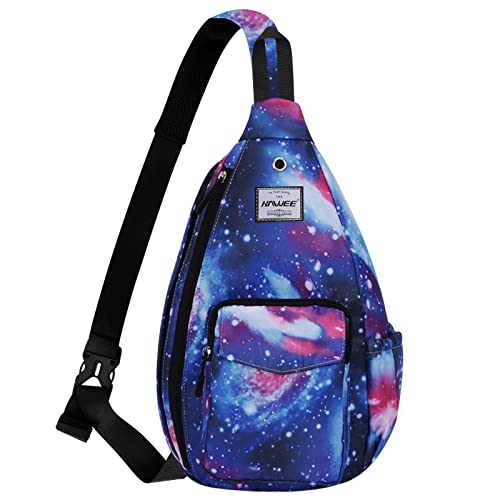 Backpack Sling for Women Anti-Water Crossbody Bag Inclined Adjustable Pack - color: Galaxy