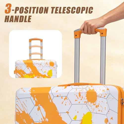 28 Inch Large PC Hard Shell Suitcase, Orange - color: Orange 28inch