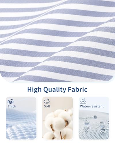 Narwey Packing Cubes for Travel, Luggage Organizer Bags for Women Kids - color: Greyish Blue Stripe