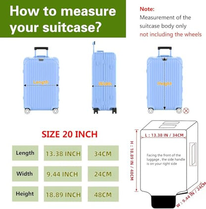 Luggage Covers Clear Suitcase Cover Protector, 20inch - color: Black, size: 20 inch
