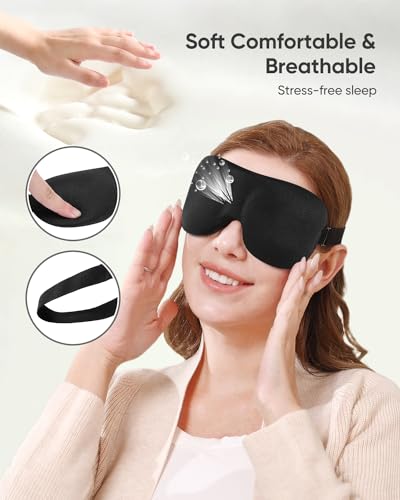 LKY DIGITAL Sleep Mask for Side Sleeper 3 Pack, Blackout 3D Eye Mask - color: Purple & Black & Red