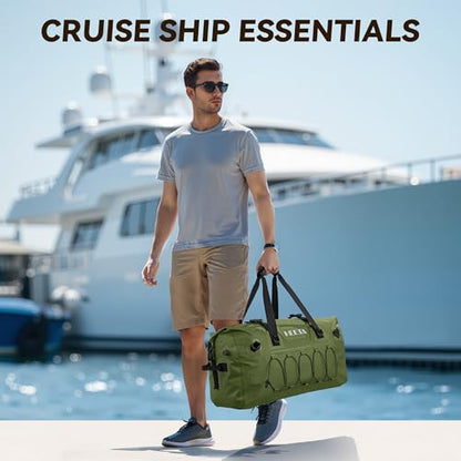 HEETA Waterproof Duffel Bag Travel Motorcycle Dry Bag Backpack 60L/80L/110L - color: Pitch Green, size: 110L