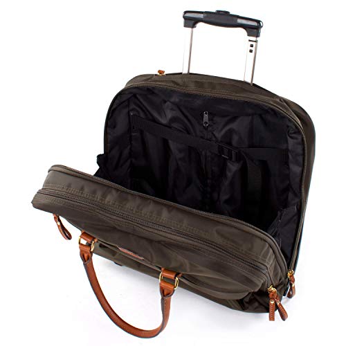 Bric's X-Travel 2.0 Rolling Carry-On 16 x 13.7 x 6 Inch, Water-Resistant Underseat Bag with Silent Wheels, Retractable Handle and Laptop Pocket - Olive - color: Olive
