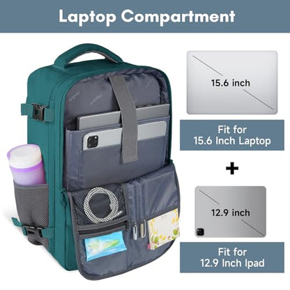 Taygeer Carry on Backpack for Men Women, Luggage Laptop Backpack - color: Peacockblue, size: Large