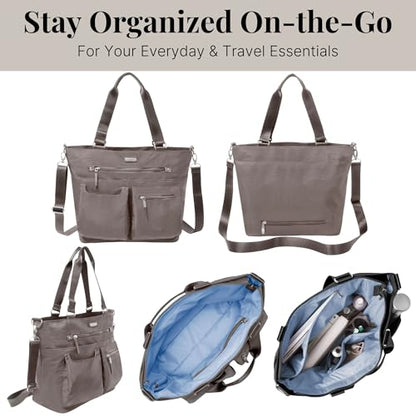 Baggallini Any Day Tote with RFID Phone Wristlet - color: Sterling Shimmer