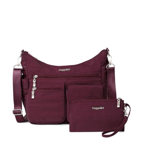 Baggallini Modern Everywhere Crossbody Bag for Women 11x9x4.5 Rfid Hobo Bag - color: Jam