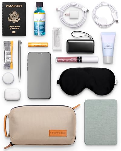 TRIPPED Travel Gear Tech Organizer Pouch for Cables and Accessories - color: Tan