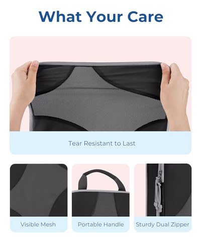Bagsmart Compression Packing Cubes, Travel Bag Cruise Ship Essentials - color: Black