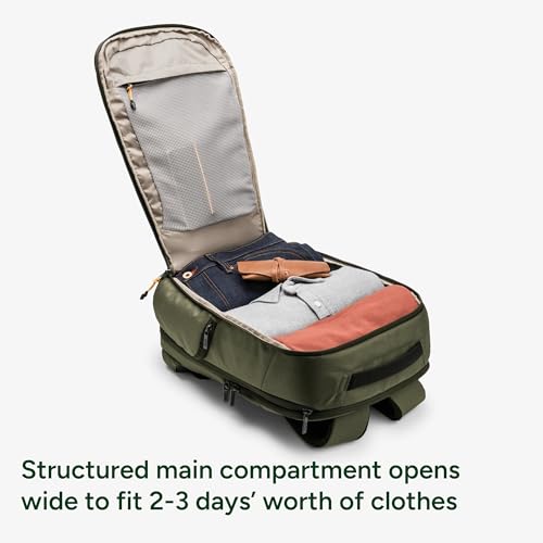 Halfday Roamer All-in-One Travel Backpack, Weekend Trip Carry-On, Olive - color: Olive