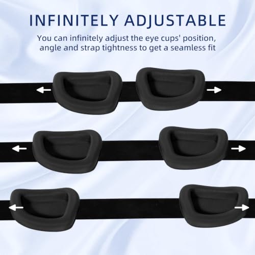 Sleep Mask for Men Women, Zero Pressure 3D Blackout Eye Mask - color: Deep Black