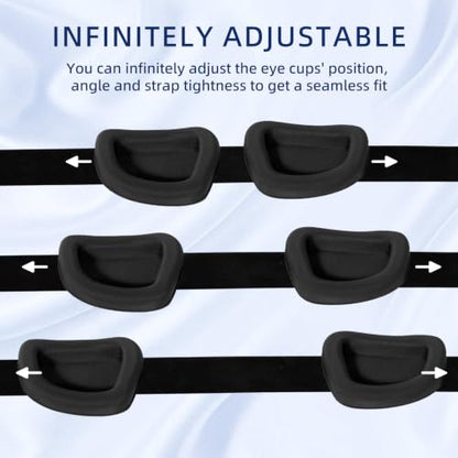Sleep Mask for Men Women, Zero Pressure 3D Blackout Eye Mask - color: Deep Black