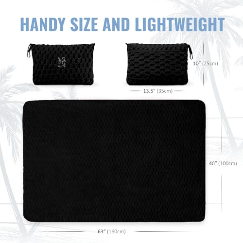 BOACAY Packable Travel Blanket for Airplane, Car - Compact Office Blanket - Portable Pillow for Adults, Kids with Case, Luggage Sleeve, Backpack Clip - color: Black