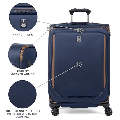 Travelpro Crew Classic Softside Checked Luggage, Blue, 25-Inch - color: Patriot Blue, size: Checked Medium