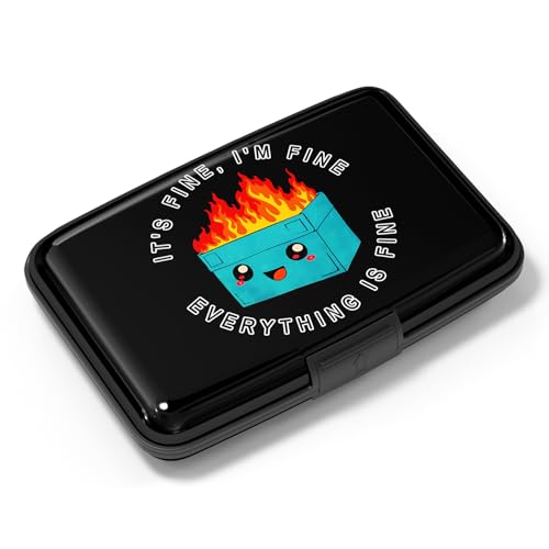Card Holder Credit Cards Holder for Women RFID wallet women Business Card Holder Wallet Mini Aluminum Card Wallet RFID Blocking Slim Metal Hard Card for Women, Cartoon Dustbin - color: Cartoon Dustbin