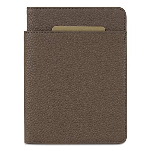 Vaultskin KENSINGTON Passport Holder for Travel, RFID Wallet (Matt Brown) - color: Matt Brown