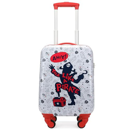 Nautica Kids Luggage - 18" Airline Approved Rolling Hardside Upright Carry-on Suitcase with Wheels (Pirate Ahoy) - color: Pirate Ahoy
