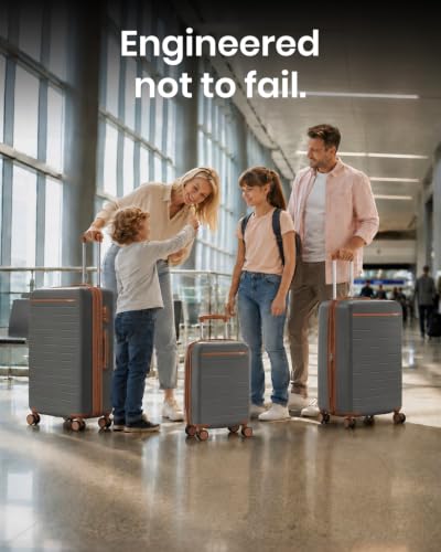 Kono 3-Piece Luggage Set 20/24/28 Expandable Hardshell Long Trips Grey - color: Grey, size: 3-piece set (20/24/28)